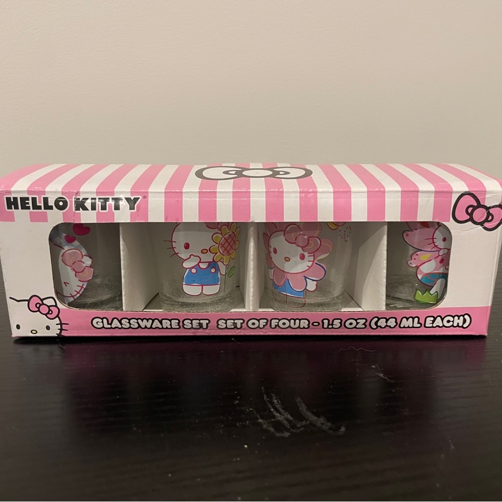 SOLD- Hello Kitty Glassware (shots) Set of Four